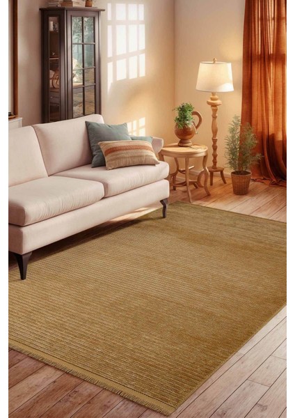 Leona Şönil Dokuma Halı | Kaymaz Tabanlı Makinede Yıkanabilir Halı| Salon Halısı| Kiremit |LON01