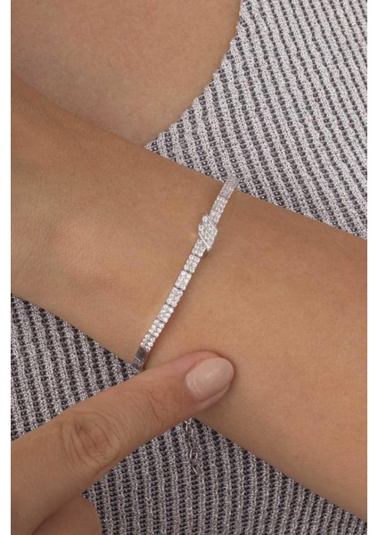 Su Yolu Kemerli 925 Ayar Gümüş Bileklik