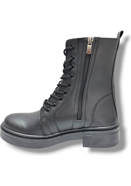 K-92-26 Anatomik Cilt Deri Fermuarlı Bağcıklı Postal Kadın Bot modelleri