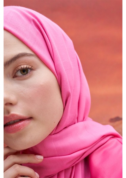 Kare Desen Modal Jakar Şal Koyu Pembe fırsatları