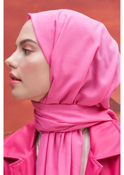 Kare Desen Modal Jakar Şal Koyu Pembe indirimleri