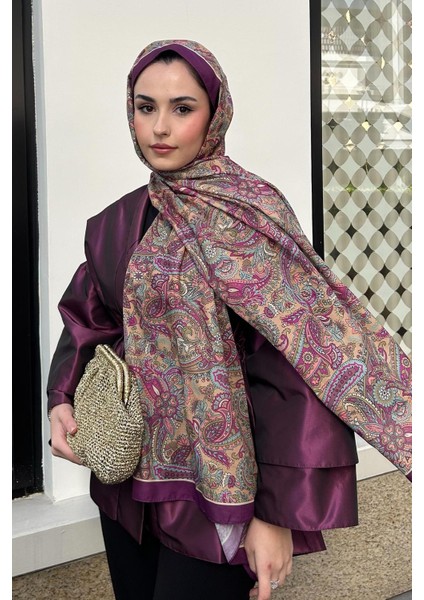 Merve Bayraktar'ın Tercihi Nilla Pamuklu Şal Nair Mürdüm