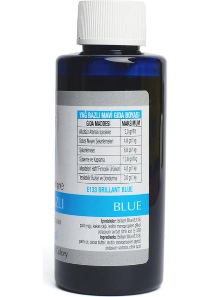 Yağ Bazlı Likit Mavi 110 gr Gıda Boyası – Çikolata, Yağlı Karışımlar ve Şekerlemeler Için Yoğun Renk Boyası fiyatları