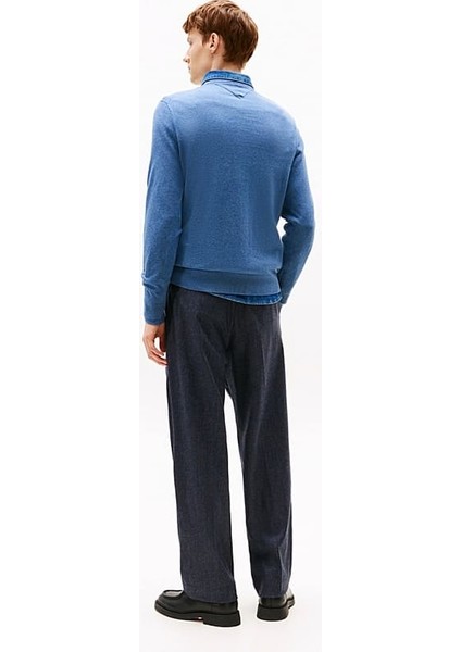 Erkek Regular Fit Bisiklet Yaka Kazak - Mavi modelleri