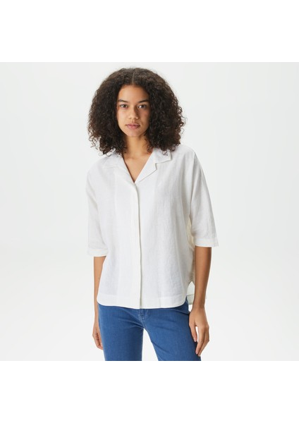 Kadın Beyaz Oversize Gömlek
