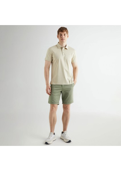 Erkek Bej Slim Fit Logolu Polo modelleri