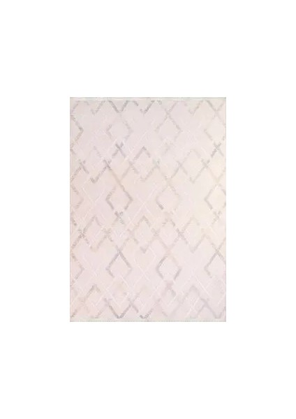 Alzira Modern Bej Viskon ve Akrilik Pamuk Tabanlı Makine Halısı