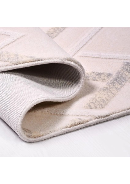 Alzira Modern Bej Viskon ve Akrilik Pamuk Tabanlı Makine Halısı modelleri