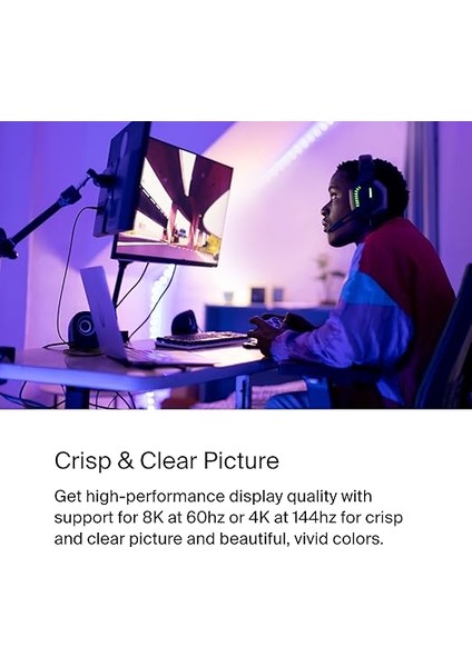 USB Tip C - Displayport 1.4 Kablo 6.6ft/2m, 32.4gbps, 8K@60Hz Veya 4K@144HZ, Hbr3, Dsc, Hdcp 2.2, Dp Alt Modu, Geriye Dönük Uyumlu, Windows, Macos, Ipados, Android ve Daha Fazlası ile Çalışır modelleri