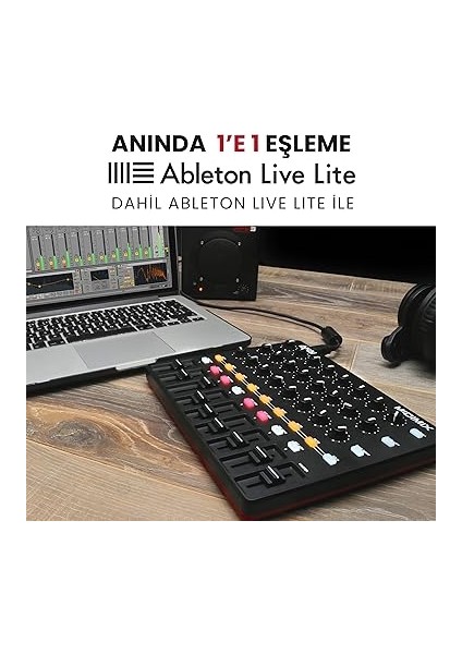 Professional Mıdımıx - USB Mıdı Controller Mikseri Atanabilir ve Ana Kısıcılara Sahip, 24 Düğme ve 16 Düğme, Ableton Live ile 1-1 Eşleştirme fiyatları