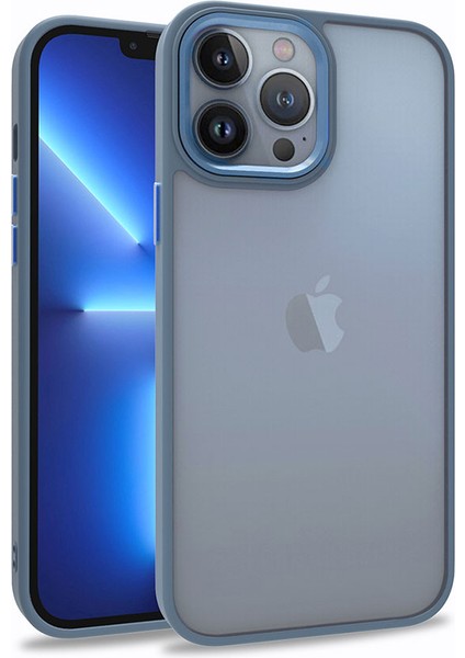 iPhone 13 Pro Max Kılıf Mrsa Flora Kapak-Sierra Mavi