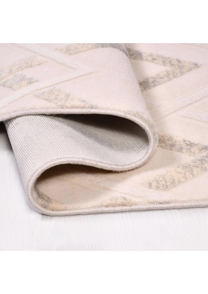 Alzira Modern Bej Viskon ve Akrilik Pamuk Tabanlı Makine Halısı indirimleri