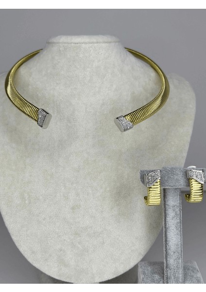 Çift Renkli Çizgili ve Taşlı Set fiyatları