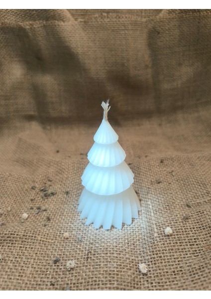 Çam Ağacı Desenli Yılbaşı Konseptli Dekoratif Mum, Tek Renk fiyatları