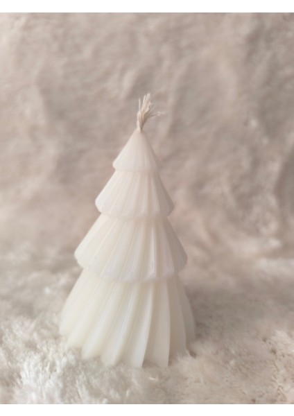 Çam Ağacı Desenli Yılbaşı Konseptli Dekoratif Mum, Tek Renk fırsatları