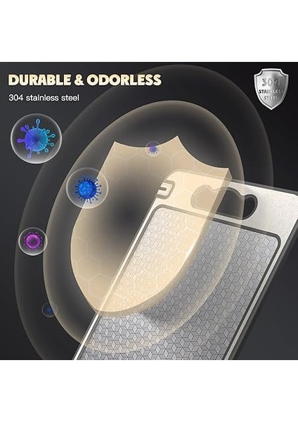 Çelik Kesme Tahtası, Mutfak Için Çift Taraflı Doğrama Tahtası, Çizilmeye Dayanıklı Mesh Tasarımı, Meyve Suyu Yivi, Kaymaz Silikon Sarma, Bulaşık Makinesinde Yıkanabilir modelleri