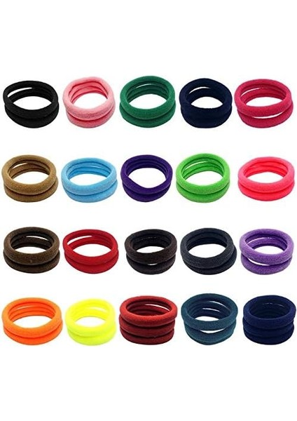 Renkli Saç Tokası 40 Adet Orta Boy Esnek Havlu Lastik Toka