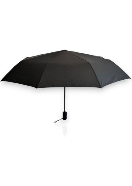 Düz Siyah Tam Otomatik 8 Telli Kısa Şemsiye