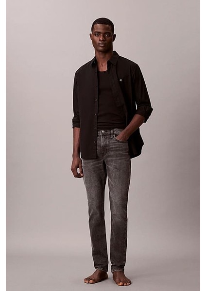 Erkek Slim Taper Hearst Dar Paça Jean Pantolon - Gri fiyatları