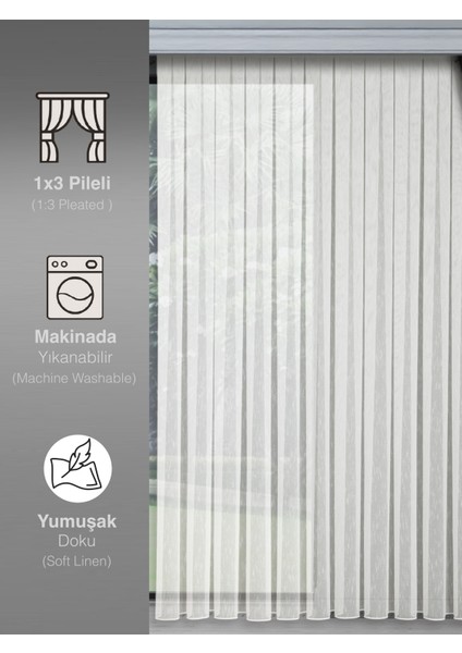 Sık Şantuklu Tül Perde | 1/3 Sık Pileli | Her Odaya Uygun | En Çok Satan Model