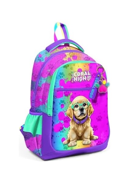 Mor Pembe Köpek Desenli Kız Çocuk Ilkokul Çantası ve Günlük Sırt Çantası fiyatları