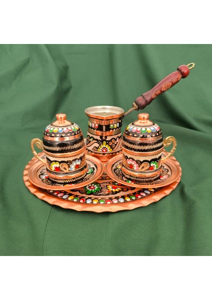 El Yapımı, Bakır Kahve Fincan Takımı, 2 Kişilik Kahve Takımı