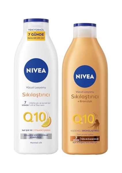 Q10 Sıkılaştırıcı Vücut Losyonu 250ML ve Kademeli Bronzlaştırıcı 200ML, Nemlendirici, C Vitamini