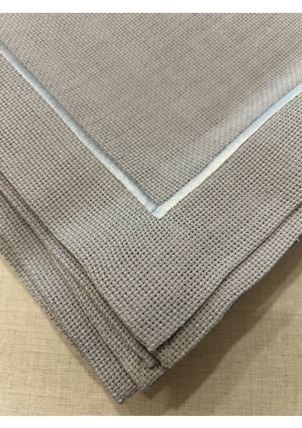 Çeyizlik Piko Sarma Detaylı Dertsiz Masa Örtüsü Simsiz Gri fiyatları