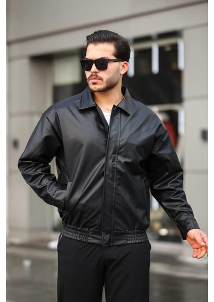 Claassics Men Erkek Oversize Suni Deri Oversize Bomber Ceket - 7443 fırsatları