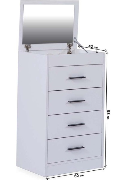 Golf 4 Çekmeceli Şifonyer Beyaz fırsatları