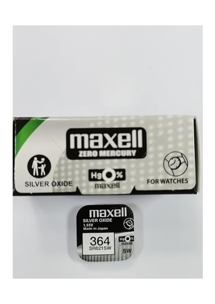 364 SR621SW Uhrenknopfzelle Gümüş Oksit 1 Paket x 10 Gümüş Oksit 1,55 V Made In Japan fiyatları
