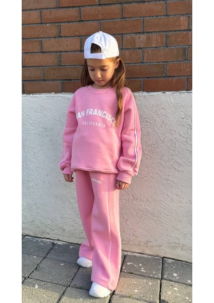 3 Ip Şardonlu Garson Boy Oversize Jagger Paça Kışlık Kız Çocuk Alt Üst Takım modelleri