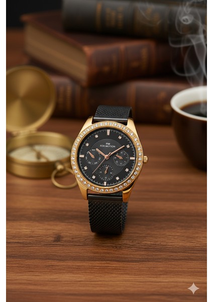 Kadın Kol Saati Altın(Gold) Renk, Siyah Kadran - Şık Hasır Kordon, 2 Yıl Garantili fiyatları