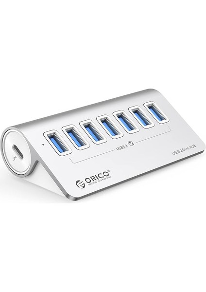 USB C Hub, USB C 3.2 Gen 1 Hub, 7 Port Alüminyum USB Dağıtıcı, 1m USB C Kablosu, 5gbps, USB Dağıtıcı, 5V/3A Güç Kaynağı Tip C Portu, Imac, iMac Pro, Masaüstü Için