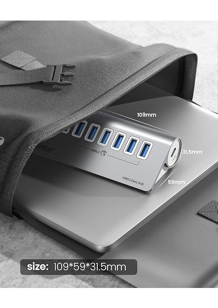 USB C Hub, USB C 3.2 Gen 1 Hub, 7 Port Alüminyum USB Dağıtıcı, 1m USB C Kablosu, 5gbps, USB Dağıtıcı, 5V/3A Güç Kaynağı Tip C Portu, Imac, iMac Pro, Masaüstü Için indirimleri