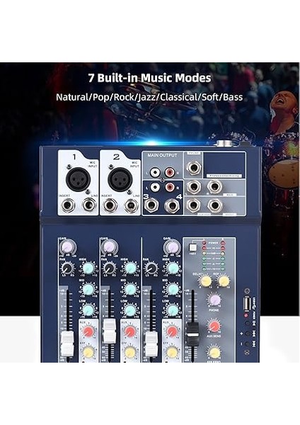 4 Kanallı Miks Konsolu ve Aux Yolları Plus Efekt Işlemcisi Dijital Ses Mikseri 3 Bantlı Eq Dahili 48 V Fantom Gücü Ev Stüdyosu Kaydı Iç USB Fonksiyonlu 4 Kanallı Mikser Dj Ağı Canlı Yayın Ka fiyatları