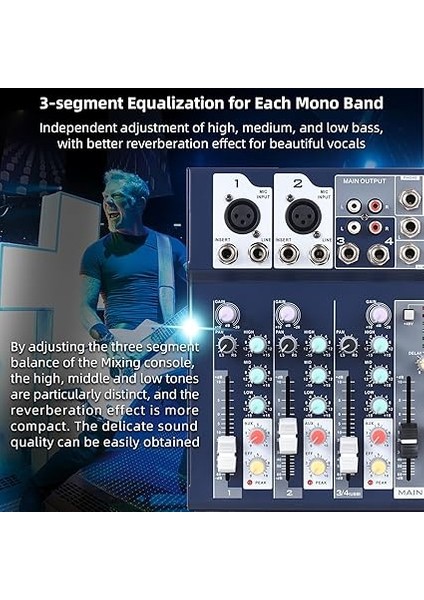 4 Kanallı Miks Konsolu ve Aux Yolları Plus Efekt Işlemcisi Dijital Ses Mikseri 3 Bantlı Eq Dahili 48 V Fantom Gücü Ev Stüdyosu Kaydı Iç USB Fonksiyonlu 4 Kanallı Mikser Dj Ağı Canlı Yayın Ka modelleri