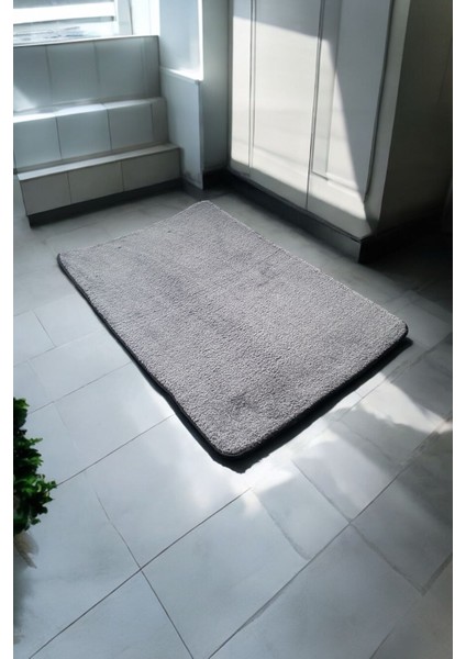 ( 1 Adet ) Şık Tasarım 40*60 cm Gri Renk Banyo Paspası Kaymaz Tabanlı Su Emici Kare fiyatları