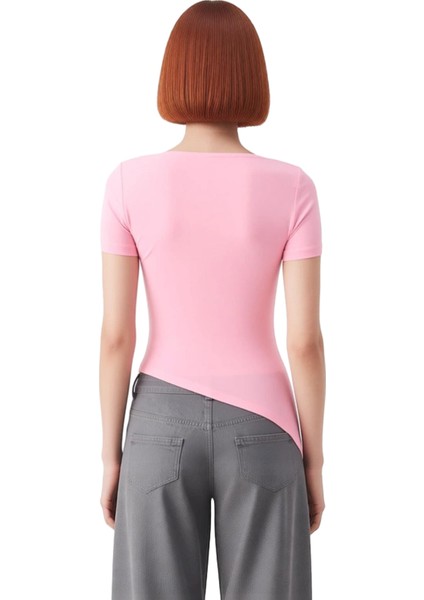 Kadınlar Için Şık Kayık Yaka Esnek Örme Asimetrik Kesim Üst Kaliteli Şık Rahat Modern Zarif modelleri