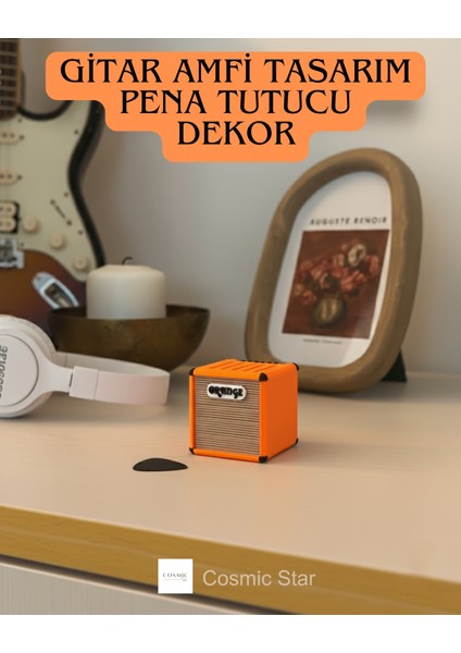 Gitar Amfi Tasarım Pena Düzenleyici Kutusu Penalık Dekoratif Aksesuar