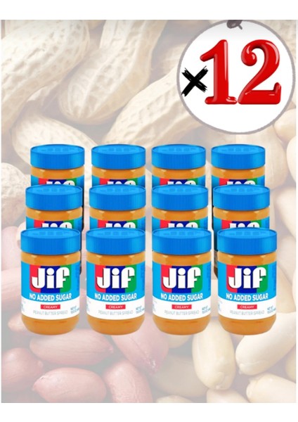 12'li Koli Jif No Sugar Creamy Peanut Butter Spread 440 gr