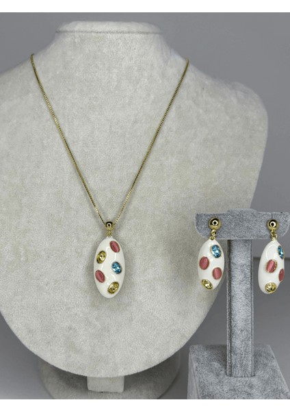 Renkli Oval Şekilli Gold Set fiyatları