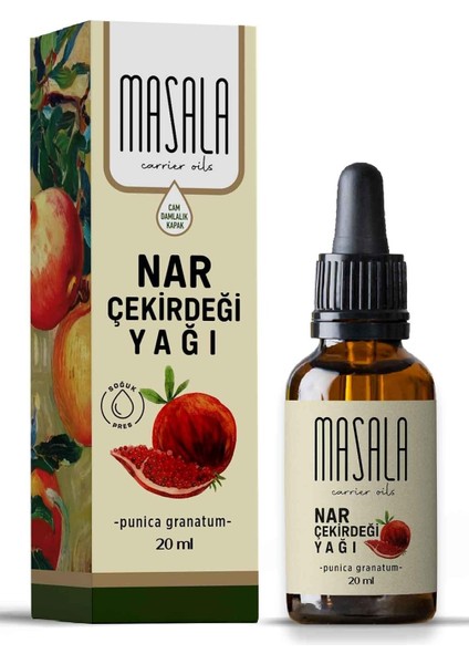 Masala Saf Nar Çekirdeği Yağı 20 Ml. (Pomegranate Carrier Oil) Soğuk Pres fiyatları