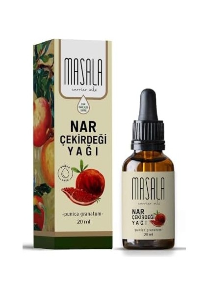 Masala Saf Nar Çekirdeği Yağı 20 Ml. (Pomegranate Carrier Oil) Soğuk Pres modelleri