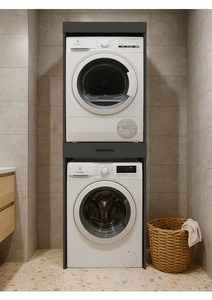 Fika Kurutma ve Çamaşır Makinesi Dolabı Çok Amaçlı Dolap Banyo Dolabı Antrasit modelleri