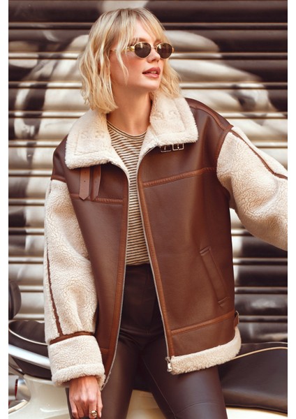 Helsinki Kadın Kahverengi Kısa Teddy Mont 25WGP5317FF