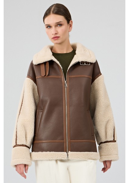 Helsinki Kadın Kahverengi Kısa Teddy Mont 25WGP5317FF fiyatları