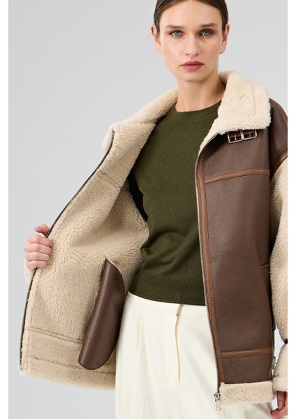 Helsinki Kadın Kahverengi Kısa Teddy Mont 25WGP5317FF