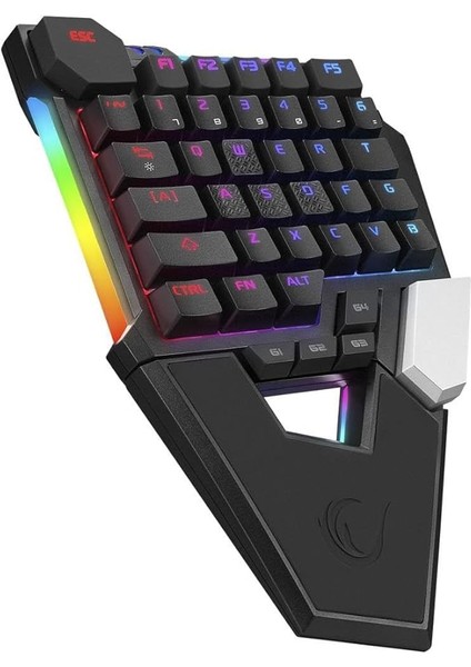 KB-277 Omnı Siyah Örgülü Type C Rgb 6 Farklı Aydınlatma Modu Q Mini Gaming Oyuncu Klavyesi
