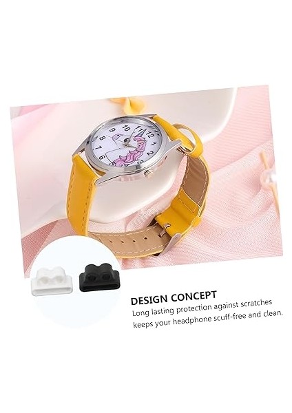 2ADET Kulaklık Koruyucu ve Saat ile Uyumlu Kaybolmaya Karşı Dayanıklı Tutucu Beyaz Siyah indirimleri